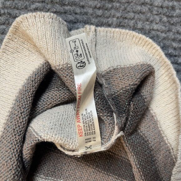 Free People FP Size Medium Beach Vista Sweater Tank Taupe Striped Loose Fit NEW - Picture 6 of 9